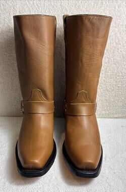 Texas Country Mens Harness Mid Calf Boots Narrow Square Toe Shoes Size 10